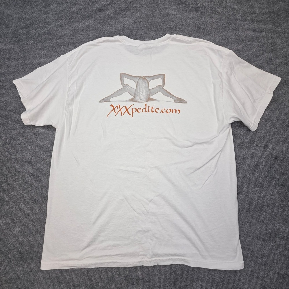Vintage Gooner Graphic T-Shirt Men's XL White Spellout XXXPedite